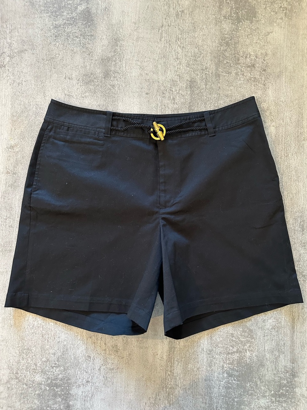 Lauren Ralph Lauren Black Women's Shorts with Gold Accent Rope Cotton